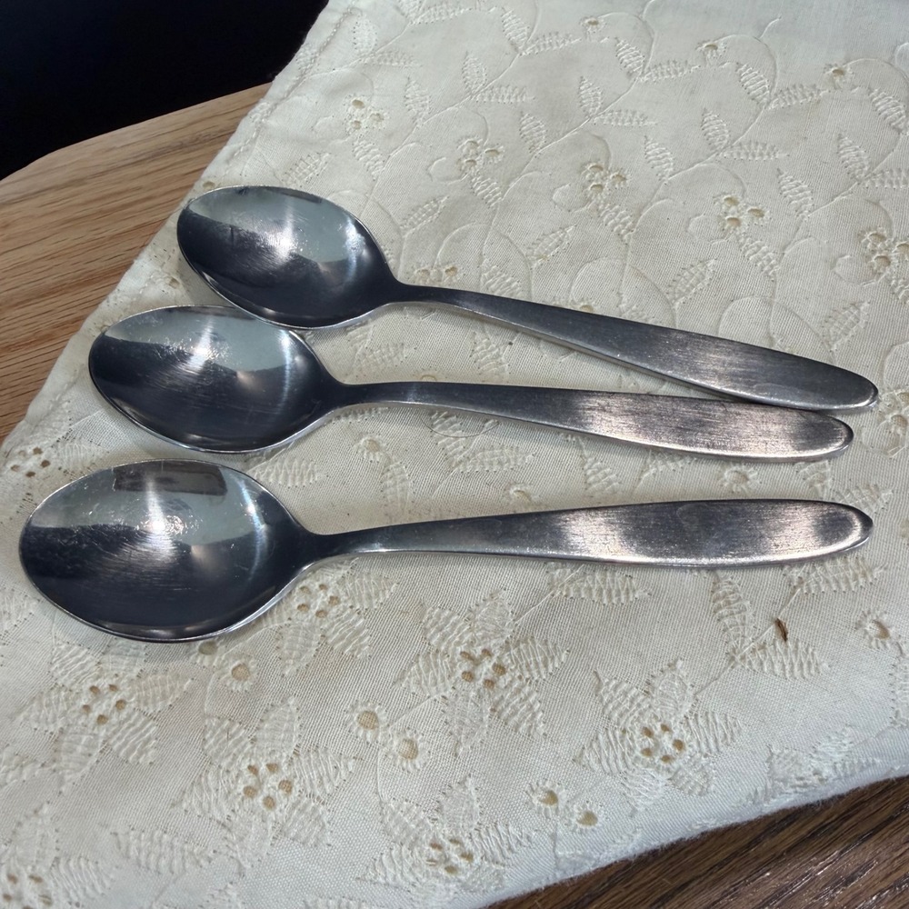 Vintage Monogram Stainless Korea Demitasse Spoons‎ 5" Coffee Espresso Spoon